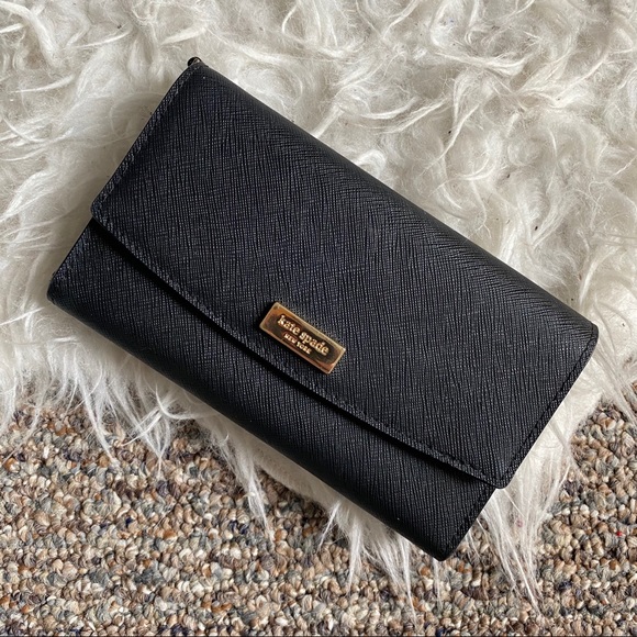 kate spade Handbags - Kate Spade Black Saffiano Leather Phone Wallet